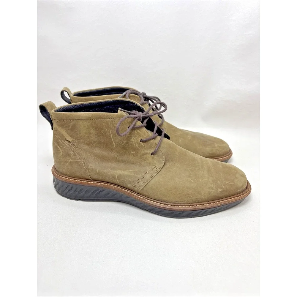 ECCO Chukka Boots Mens 9-9.5 US Brown Nubuck Waterproof Gore-Tex Casual‎ Ankle